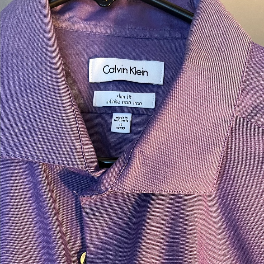 Calvin Klein Men's Purple Dress Shirt